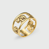 Gold Elephant Band - Gold Buddhist Ring - Hindu Fertility Ring made in 18k Gold Vermeil. Ideal for everyday wear and perfect for birthday gifting and special occasions.