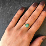 Elegant 18k Gold Vermeil Natural Emerald Ring in prong setting, perfect May birthstone gift for special occasions.