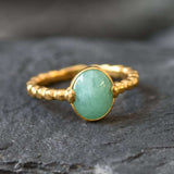Natural Emerald Ring made in 18k Gold Vermeil with Oval Natural Green Emerald in Prong setting, May Birthstone gift idea, symbolizes growth, harmony, and deep emotional healing, ideal for everyday wear and perfect for birthday gifting and special occasions.