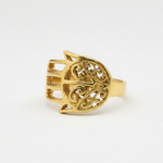 Gold Hamsa Hand Ring - Statement Hand Ring - Boho Gold Ring made in 18k Gold Vermeil. Ideal for everyday wear and perfect for birthday gifting and special occasions.