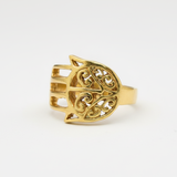 Gold Hamsa Hand Ring - Statement Hand Ring - Boho Gold Ring made in 18k Gold Vermeil. Ideal for everyday wear and perfect for birthday gifting and special occasions.