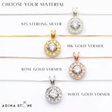Gold Moonstone Pendant - Natural Rainbow Moonstone Necklace, Vintage Moonstone Pendant