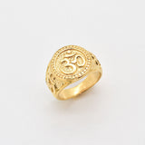Silver Ohm Ring - Vintage Om Ring - Chunky Signet Ring