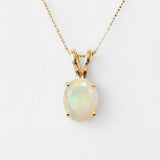 Fire Opal Pendant - Real Opal Necklace - October Birthstone Necklace