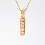 Gold Opal Pendant, Fire Opal Necklace, Vertical Opal Pendant front view