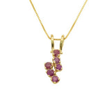 Natural Ruby Pendant made in 18k Gold Vermeil with Round Natural Red Ruby in Prong setting, July Birthstone gift idea, symbolizes nobility, purity, and passion, ideal for everyday wear and perfect for birthday gifting and special occasions.