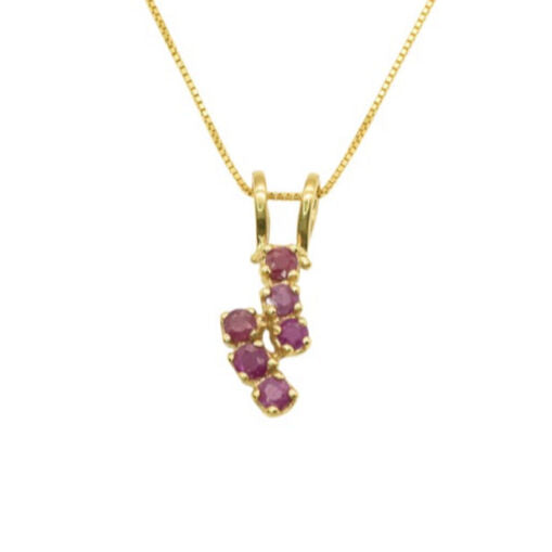 Natural Ruby Pendant made in 18k Gold Vermeil with Round Natural Red Ruby in Prong setting, July Birthstone gift idea, symbolizes nobility, purity, and passion, ideal for everyday wear and perfect for birthday gifting and special occasions.