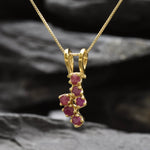 Stunning Natural Ruby Pendant in 18k Gold Vermeil, ideal for daily wear, representing nobility and love, great for birthdays.