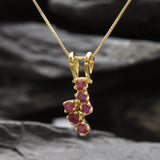 Stunning Natural Ruby Pendant in 18k Gold Vermeil, ideal for daily wear, representing nobility and love, great for birthdays.
