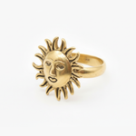 Gold Sun Ring - Sun Face Ring, Gold Boho Ring made in 18k Gold Vermeil. Ideal for everyday wear and perfect for birthday gifting and special occasions.