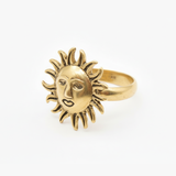 Gold Sun Ring - Sun Face Ring, Gold Boho Ring made in 18k Gold Vermeil. Ideal for everyday wear and perfect for birthday gifting and special occasions.