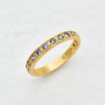 Gold Tanzanite Ring, Blue Eternity Ring, Gift For Sister