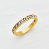 Gold Tanzanite Ring, Blue Eternity Ring, Gift For Sister