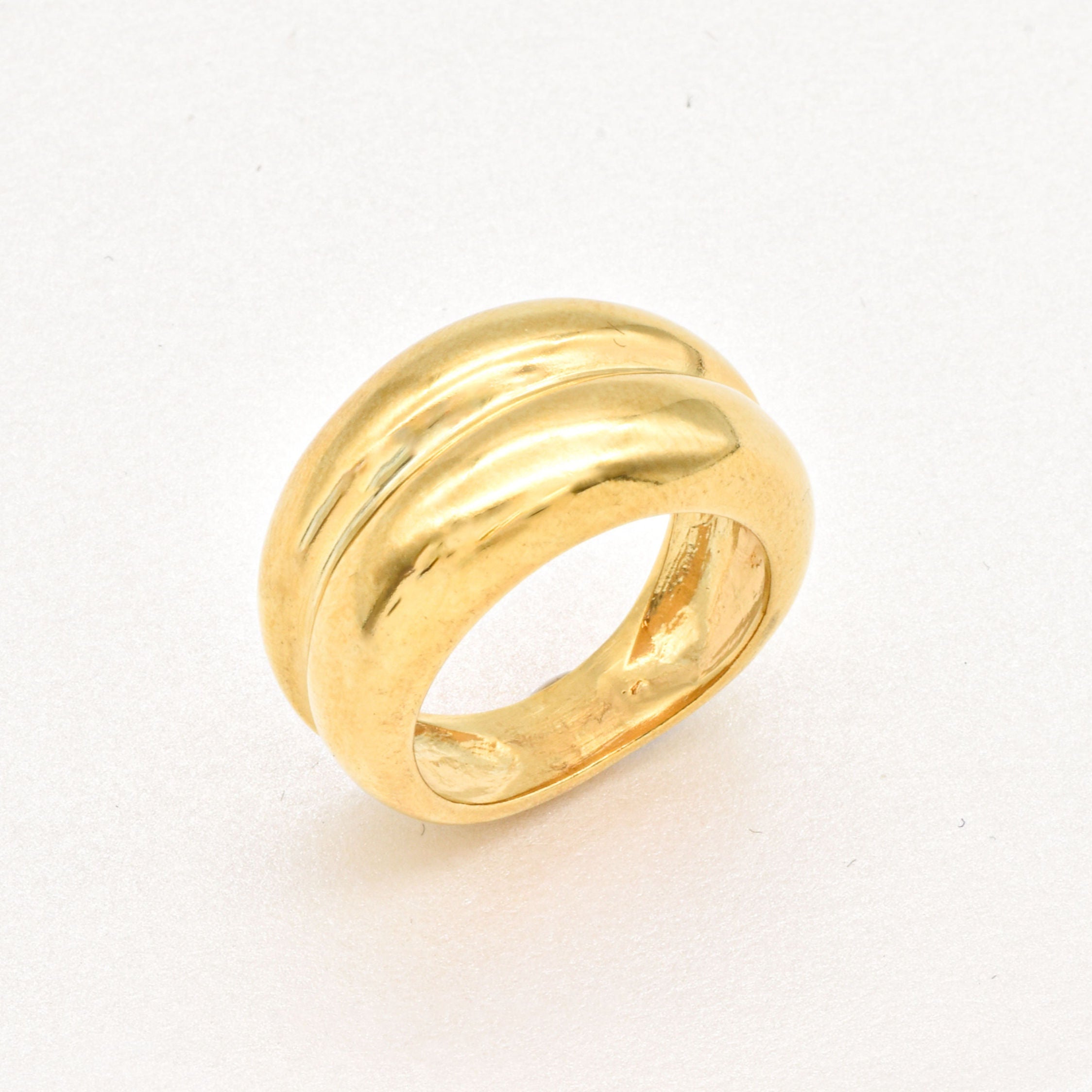 Gold vermeil variant of the solid 925 sterling silver ring, featuring the same domed band style.