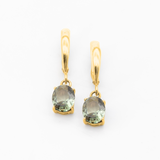 Green Diamond Earrings - Diamond Dangling Earrings - Gift For Her