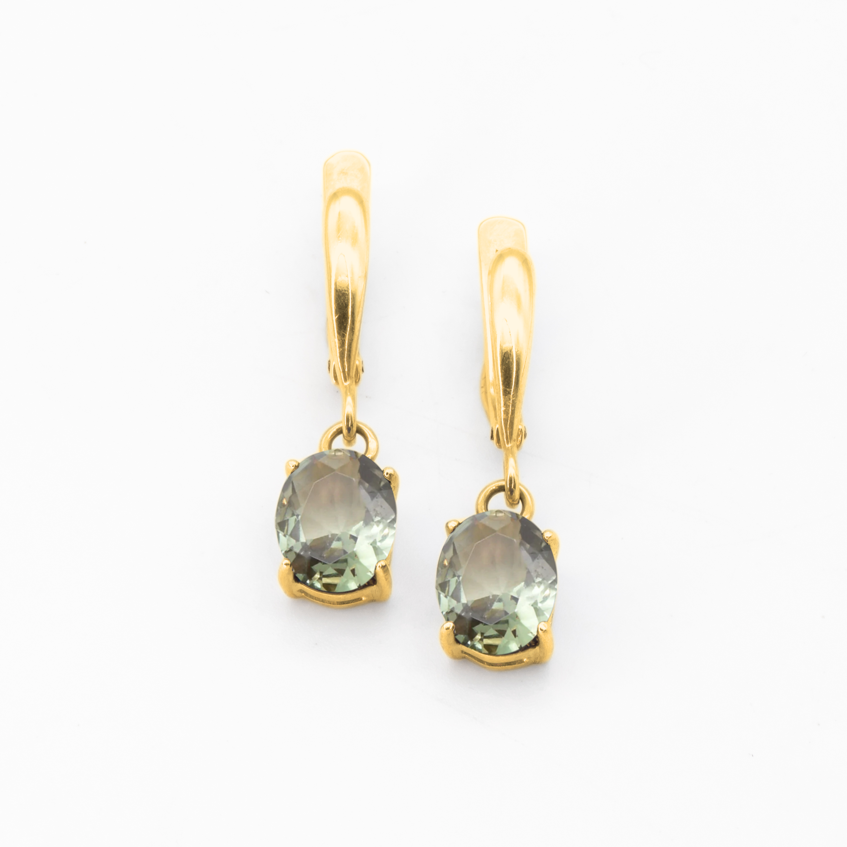Green Diamond Earrings - Diamond Dangling Earrings - Gift For Her