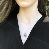 Sterling Silver Emerald Pendant featuring a vibrant Oval Created Green Emerald, perfect for birthdays and special occasions.