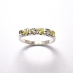 Silver Peridot Ring, Half Eternity Band, Multi Stone Ring, Peridot Aquamarine Ring
