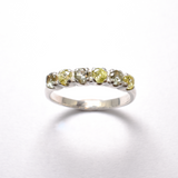 Silver Peridot Ring, Half Eternity Band, Multi Stone Ring, Peridot Aquamarine Ring