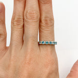 Handcrafted Blue Topaz Ring set in Solid 925 Sterling Silver, Stackable Blue Gemstone Ring