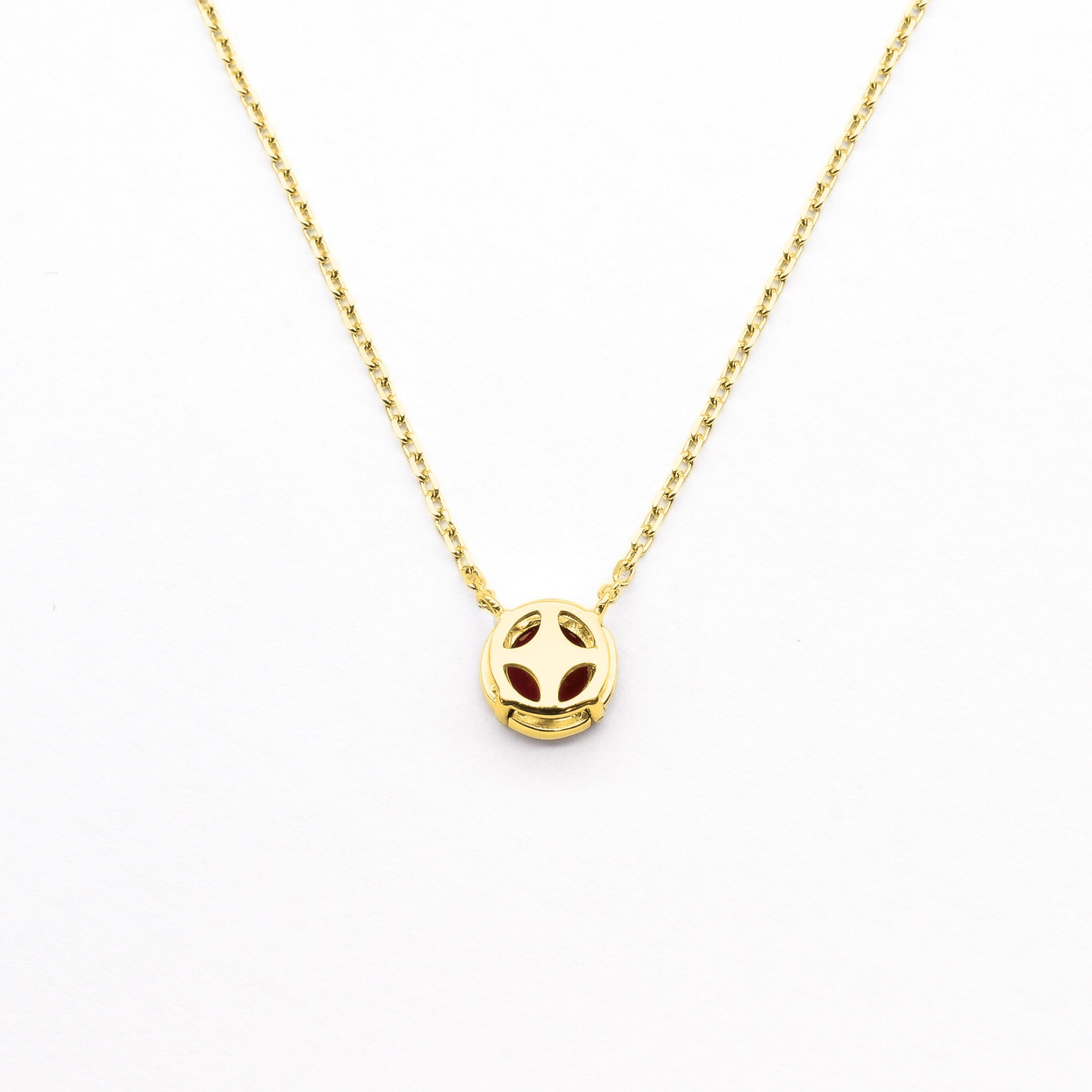 Handcrafted Genuine Ruby Necklace, Solid Gold Ruby Necklace, Real Ruby Pendant