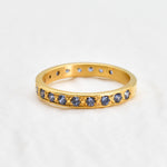 Handcrafted Gold Tanzanite Ring, Blue Eternity Ring, Gift For Sister