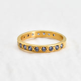 Handcrafted Gold Tanzanite Ring, Blue Eternity Ring, Gift For Sister
