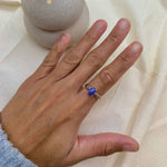 Handcrafted Rose Gold Tribal Ring, Natural Tanzanite Ring, Vintage Purple Ring