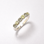 Silver Peridot Ring, Half Eternity Band, Multi Stone Ring