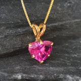 Pink Alexandrite necklace in heart pendant style, best for birthdays or Valentine’s gifting