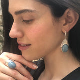 Aquamarine Earrings, Natural Aquamarine, Hamsa Earrings, Heavy Silver Earrings, Inspirational Earrings, Statement Earrings, Lotus Earrings
