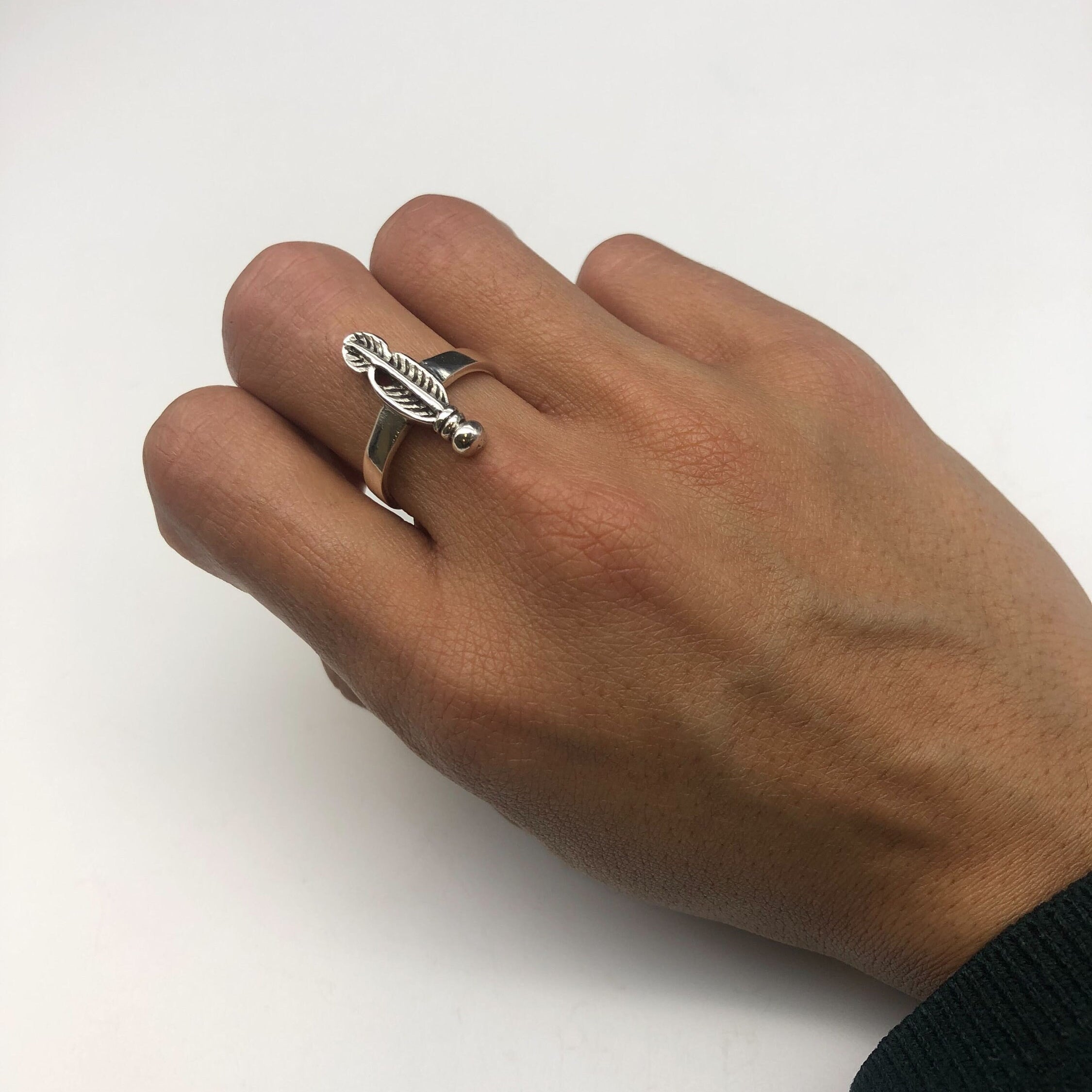 Silver Feather Ring, Plume Ring, Minimalist Ring, Original Feather Ring, Silver Ring, Feather Band, Vintage Feather Ring