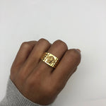 Gold Egyptian Ring, Symbolic Ring, Unisex Ring, Pharaoh Ring, Egyptian Style Ring, Gold Ring, Original Band, Handmade ring, Pharaoh Band