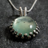 Prehnite Pendant, Artistic Pendant, Natural Prehnite, Unique Pendant, May Birthstone, May Pendant, Green Pendant, Solid Silver Pendant, 925