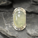 Prehnite Ring, Natural Prehnite, May Birthstone, Tribal Ring, Statement Ring, Massive Ring, Heavy Ring, Big Green Ring, Solid Silver Ring