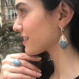 Aquamarine Ring, Natural Aquamarine, Blue Statement Ring, Blue Boho Ring, Chunky Ring, Big Stone Ring, Shield Ring, Solid Silver Ring, Aqua