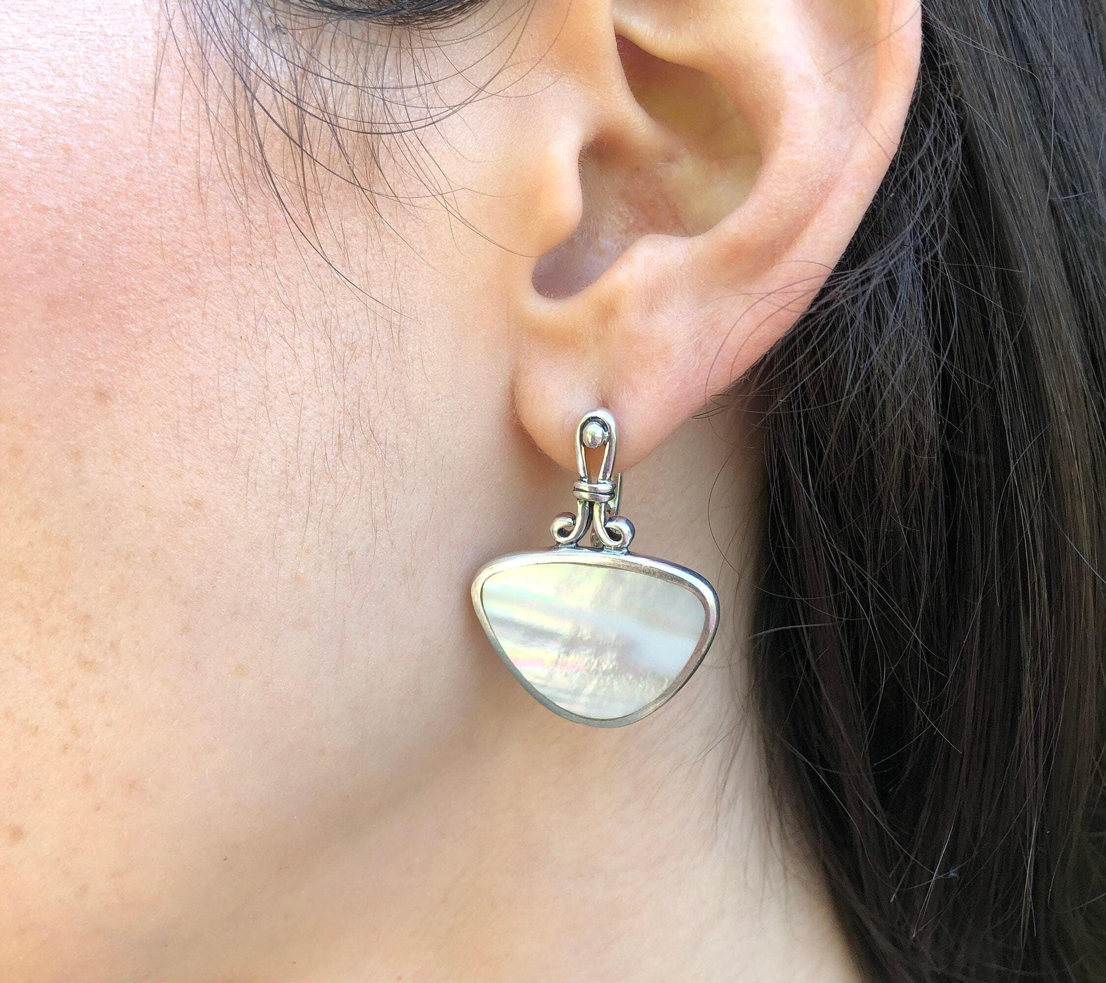 Statement Pearl Earrings, Natural Pearl Earrings, Dangling Earrings, Vintage Pearl Earrings, Asymmetric Earrings, Irregular Pearl Earrings