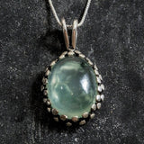 Prehnite Pendant, Artistic Pendant, Natural Prehnite, Unique Pendant, May Birthstone, May Pendant, Green Pendant, Solid Silver Pendant, 925