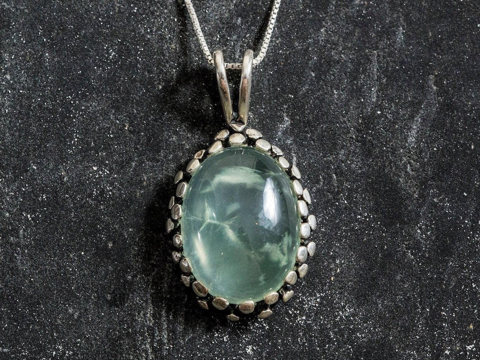 Prehnite Pendant, Artistic Pendant, Natural Prehnite, Unique Pendant, May Birthstone, May Pendant, Green Pendant, Solid Silver Pendant, 925