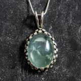 Prehnite Pendant, Artistic Pendant, Natural Prehnite, Unique Pendant, May Birthstone, May Pendant, Green Pendant, Solid Silver Pendant, 925