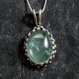 Prehnite Pendant, Artistic Pendant, Natural Prehnite, Unique Pendant, May Birthstone, May Pendant, Green Pendant, Solid Silver Pendant, 925