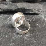 Large Topaz Ring, Natural White Topaz, Statement Ring, December Birthstone, Vintage Ring, Big Diamond Ring, Chunky Ring, Solid Silver Ring