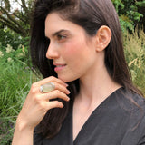 Prehnite Ring, Natural Prehnite, May Birthstone, Tribal Ring, Statement Ring, Massive Ring, Heavy Ring, Big Green Ring, Solid Silver Ring