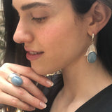 Aquamarine Ring, Natural Aquamarine, Blue Statement Ring, Blue Boho Ring, Chunky Ring, Big Stone Ring, Shield Ring, Solid Silver Ring, Aqua