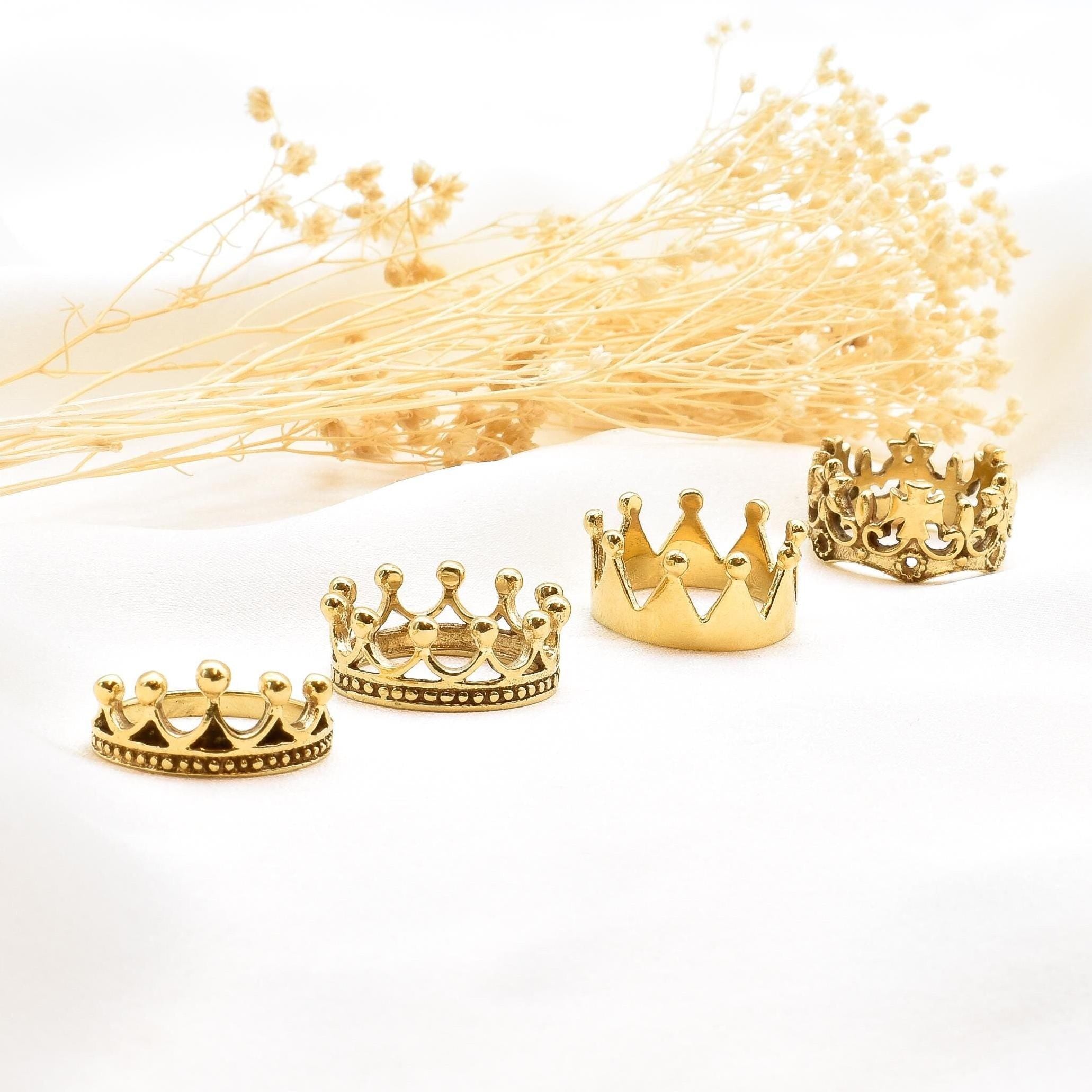 Gold Crown Ring, Crafted Crown Ring, Unique Crown Band, Gold Jewelry, Crown Ring Women, Crown Band, Crown Ring Men