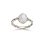 June birthstone Moonstone ring with organic silver detailing, brings calming presence and clarity, a personal gift for anniversaries or stargazing nights.