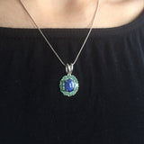 Kyanite Necklace - Victorian Kyanite Necklace - Statement Flower Pendant