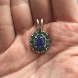 Kyanite Necklace - Victorian Kyanite Necklace - Statement Flower Pendant