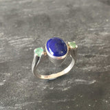 Lapis Lazuli Ring - Blue Vintage Ring - Oval Lapis Ring
