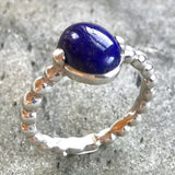 Lapis Ring - Blue Oval Ring - Vintage Bezel Ring